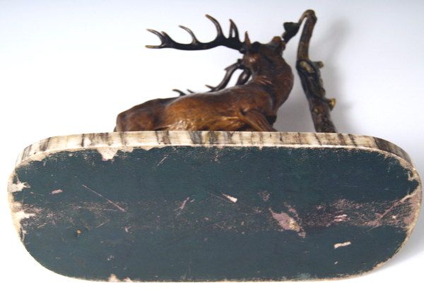 FRENCH BRONZE VINTAGE STAG BROWSING DEER GRAZING ANTIQUE VINTAGE MADE CIRCA 1843 BY PIERRE JULES MÊNE