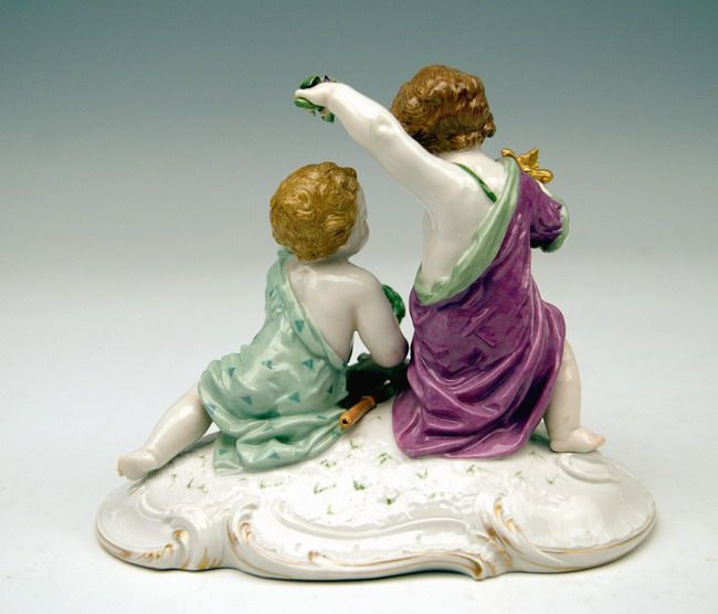 PORCELAIN KPM CHERUB FIGURINES PUTTENFIGUREN VINTAGE MADE CIRCA 1900