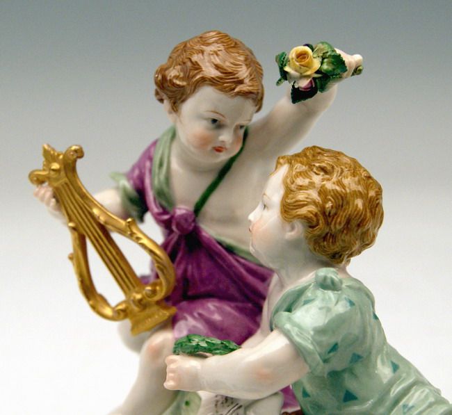 PORCELAIN KPM CHERUB FIGURINES PUTTENFIGUREN VINTAGE MADE CIRCA 1900