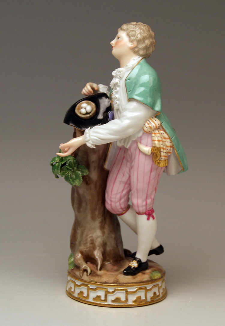 MEISSEN BOY WITH BIRD NEST KNABE MIT VOGELNEST BY ACIER MADE 19TH CENTURY