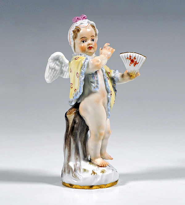Meissen figure disguised cupid as a verkleidete Amorette als Dame Kändler Acier um 1860