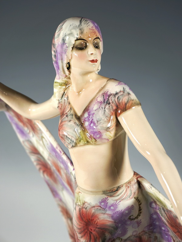 GOLDSCHEIDER Vienna dancer in oriental costume posing dancer by Josef Lorenzl circa 1923