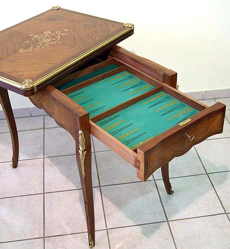 BACKGAMMON GAMING TABLE SPIELTISCH FRANCE FRANKREICH MADE CIRCA 1880
