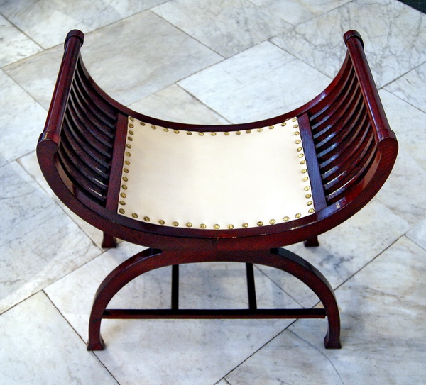 ART NOUVEAU GONDOLA CHAIR JUGENDSTIL SITZGONDEL BUCHE MAHAGONI GEBEIZT c. 1915