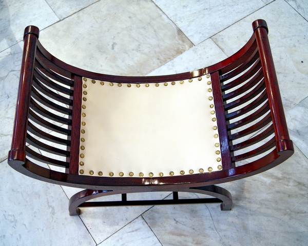 ART NOUVEAU GONDOLA CHAIR JUGENDSTIL SITZGONDEL BUCHE MAHAGONI GEBEIZT c. 1915